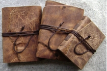 distressed leather journals by dancing grey studio