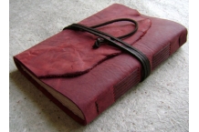distressed red journal